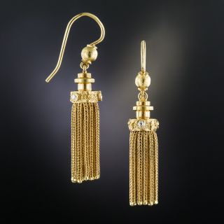 Victorian Tassel Earrings with Diamond
