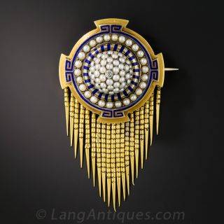 Victorian Tassel Locket Brooch