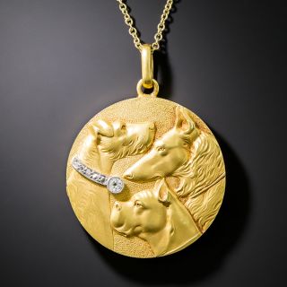 Victorian Three Dogs Locket - 2