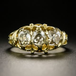 Victorian Three-Stone Old Mine-Cut Diamond Ring - 2