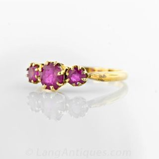 Victorian Three Stone Ruby Ring