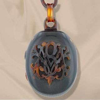 Victorian Tortoise Shell Locket and Chain