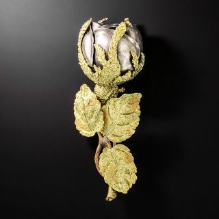 Victorian Tri-Color Rose Brooch - 2