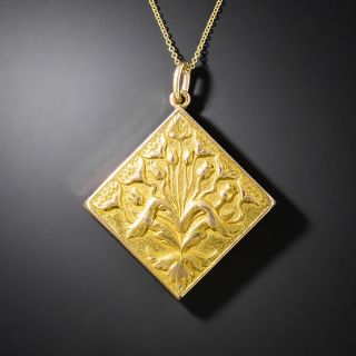 Victorian Tulip Motif Double Sided Locket - 2