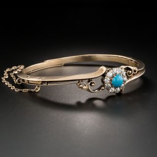Victorian Turquoise and Diamond Bangle Bracelet