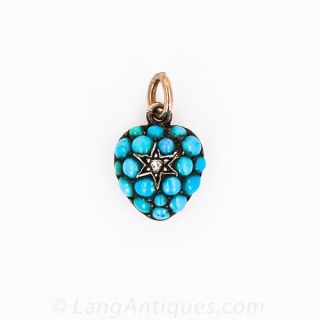 Victorian Turquoise and Diamond Drop