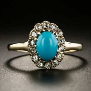 Victorian Turquoise and Diamond Ring by L. Kaufman - 2