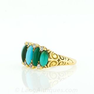 Victorian Turquoise and Diamond Ring