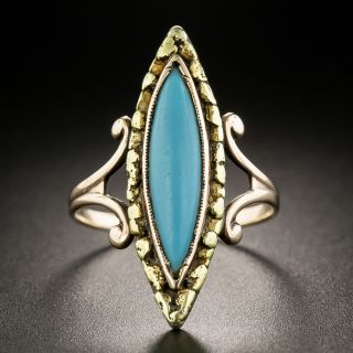Victorian Turquoise and Gold Nugget Ring - 2
