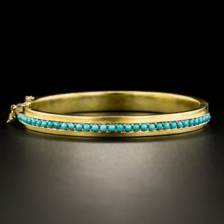 Victorian Turquoise Bangle Bracelet - 3