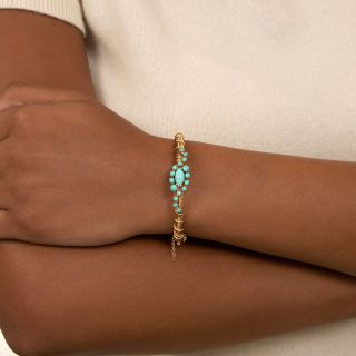 Victorian Turquoise Bangle Bracelet 