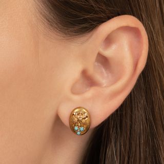 Victorian Turquoise Bow Earrings 