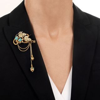 Victorian Turquoise Brooch 