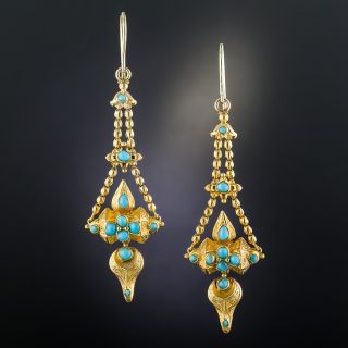 Victorian Turquoise Dangle Earrings