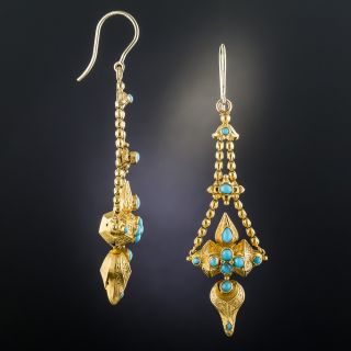 Victorian Turquoise Dangle Earrings