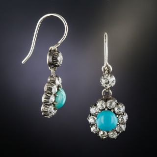 Victorian Turquoise Diamond Drop Earrings