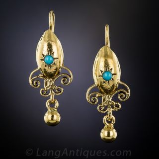  Victorian Turquoise Drop Earrings