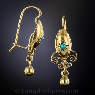  Victorian Turquoise Drop Earrings
