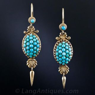 Victorian Turquoise Drop Earrings