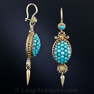Victorian Turquoise Drop Earrings