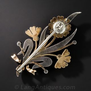 Victorian Turquoise Flower Brooch