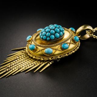 Victorian Turquoise Fringe Pendant