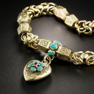Victorian Turquoise Locket Bracelet