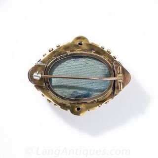 Victorian Turquoise Memorial Locket Brooch