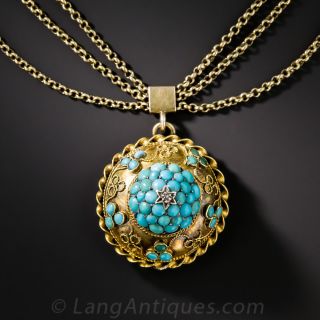 Victorian Turquoise Pendant Necklace
