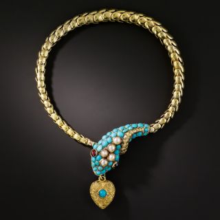 Victorian Turquoise Snake Bracelet