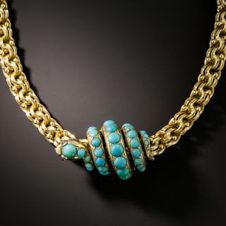 Victorian Turquoise Snake Pendant