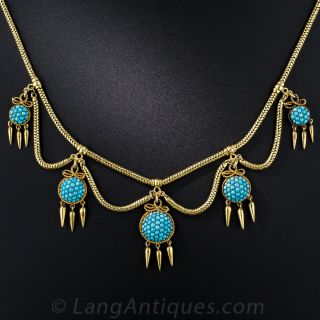 Victorian Turquoise Tassel Necklace