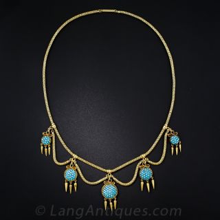 Victorian Turquoise Tassel Necklace