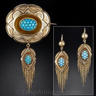 Victorian Turquoise Tassel Suite