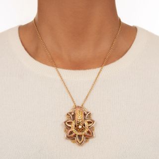 Victorian Two-Tone Gold And Pearl Pendant/Brooch