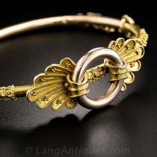 Victorian Two-Tone Gold Bangle Bracelet - 2