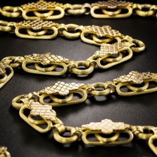 Victorian Two-Tone Gold Fancy Link Chain - 1