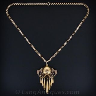 Victorian Two-Tone Gold Tassel Pendant Necklace