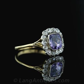 Victorian Violet Sapphire and Diamond Ring