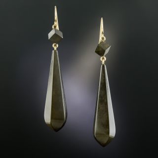 Victorian Vulcanite Drop Earrings
