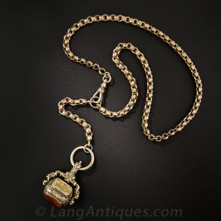 Victorian Watch Chain and Fob Necklace