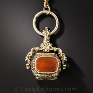 Victorian Watch Chain and Fob Necklace