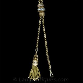 Victorian Watch Chain with Tassel and Slide Main View