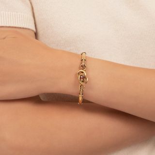 Victorian Weave Bangle Bracelet with Garnet Doublet