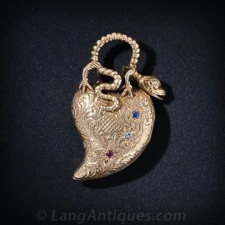 Victorian Witch's Heart & Serpent Locket