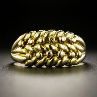 Victorian Woven Gold Keeper Ring - 2