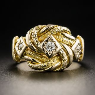 Victorian 18K and Diamond Knot Ring