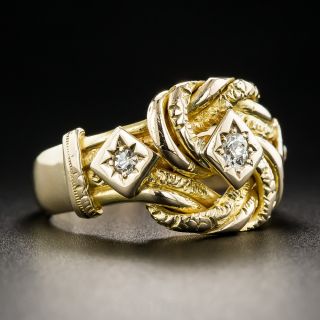 Victorian 18K and Diamond Knot Ring