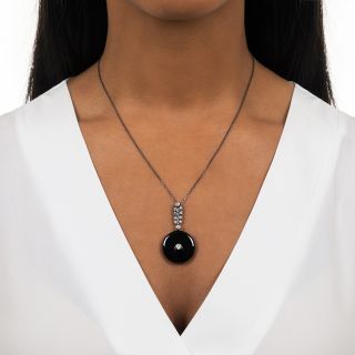 Viennese Art Deco Diamond and Onyx Pendant