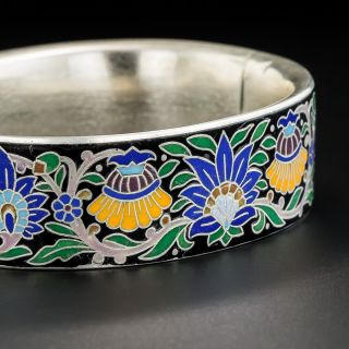 Viennese Silver Cloisonne Enamel Bangle Bracelet